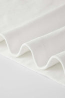Fitted High-Neck Ribbed Cropped Tank Top in White - hem detail