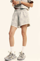 Distressed Washed Shorts - Beige
