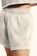 Distressed Washed Shorts - Beige