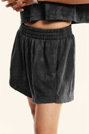 Distressed Washed Shorts - Charcoal