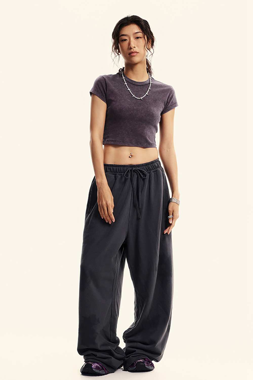 Washed Cropped Street Tee - Chocolate