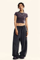 Washed Cropped Street Tee - Chocolate
