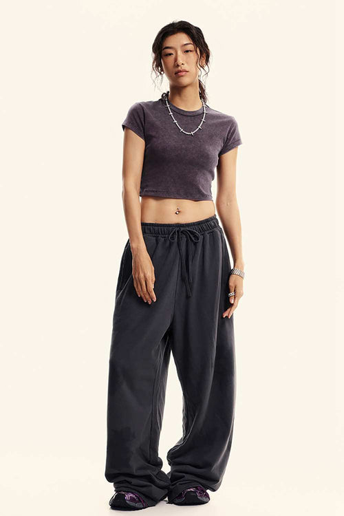 Washed Cropped Street Tee - Chocolate