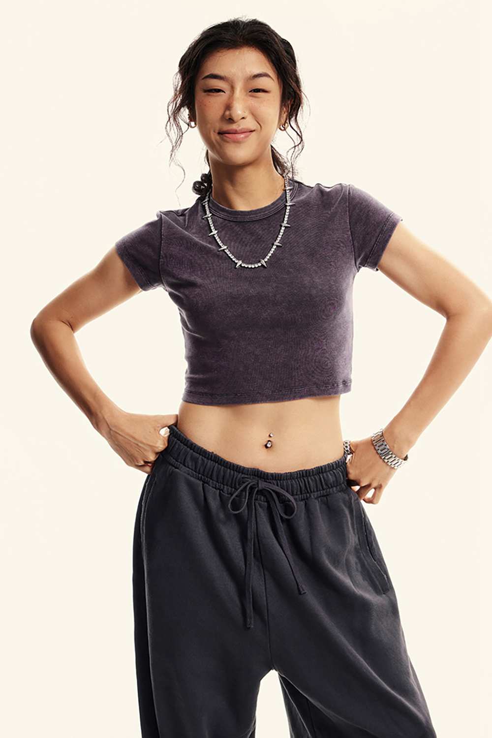 Washed Cropped Street Tee - Chocolate