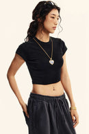 Washed Cropped Street Tee - Fried Snowflakes