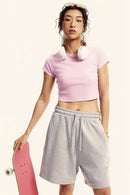 Washed Cropped Street Tee - Pink