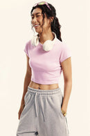 Washed Cropped Street Tee - Pink