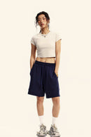 Washed Cropped Street Tee - Slate Rice