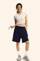 Washed Cropped Street Tee - Slate Rice