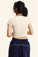 Washed Cropped Street Tee - Slate Rice