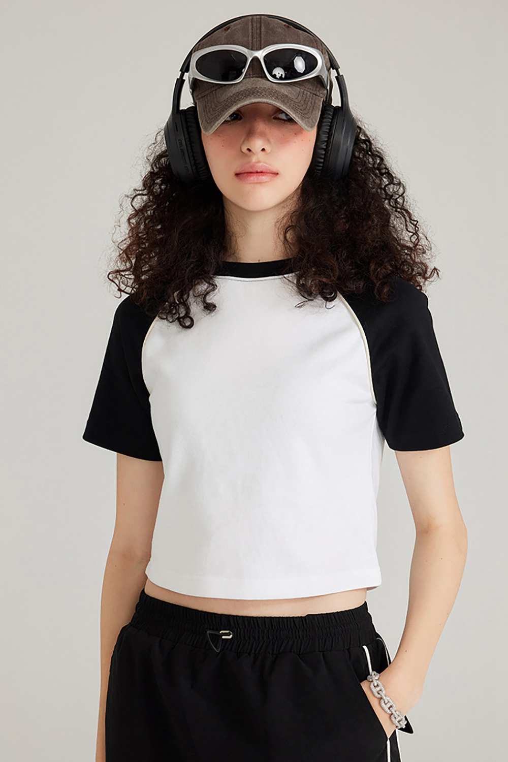 Women's Vintage Crop Top T-Shirt | Casual High Street Washed Tee