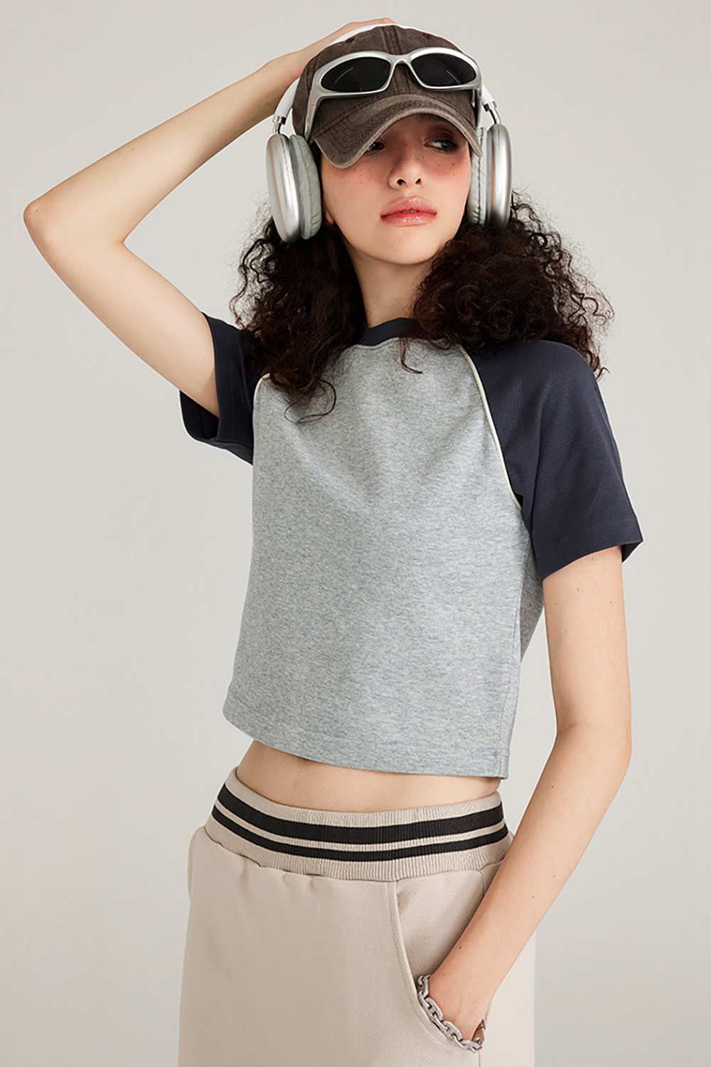 Women's Vintage Crop Top T-Shirt | Casual High Street Washed Tee