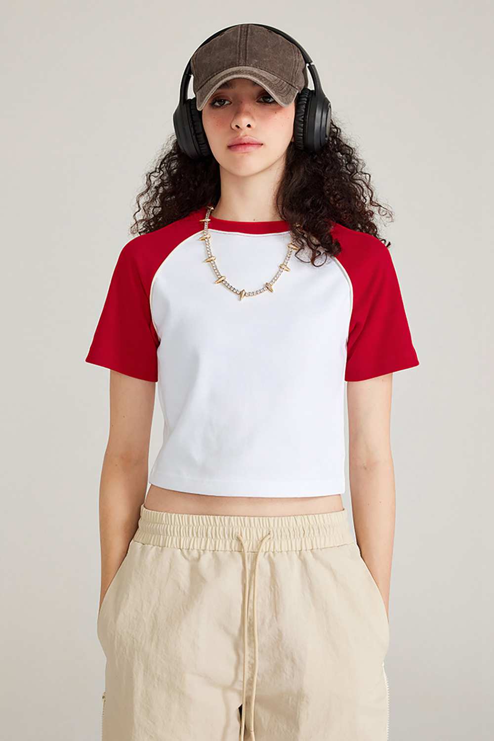 Women's Vintage Crop Top T-Shirt | Casual High Street Washed Tee