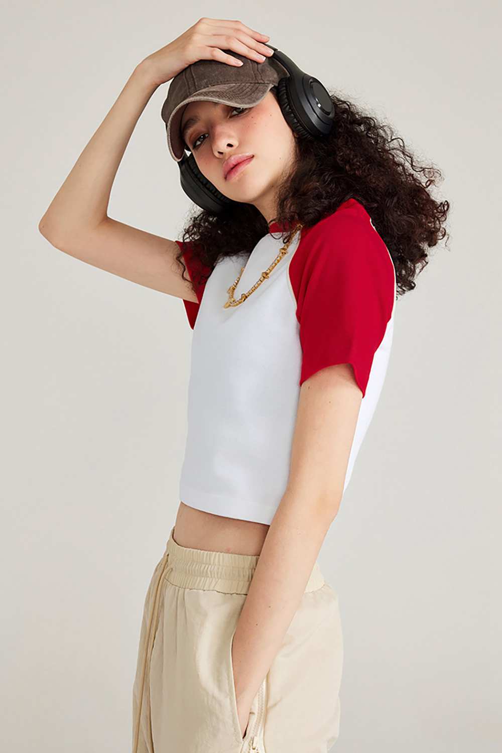 Women's Vintage Crop Top T-Shirt | Casual High Street Washed Tee