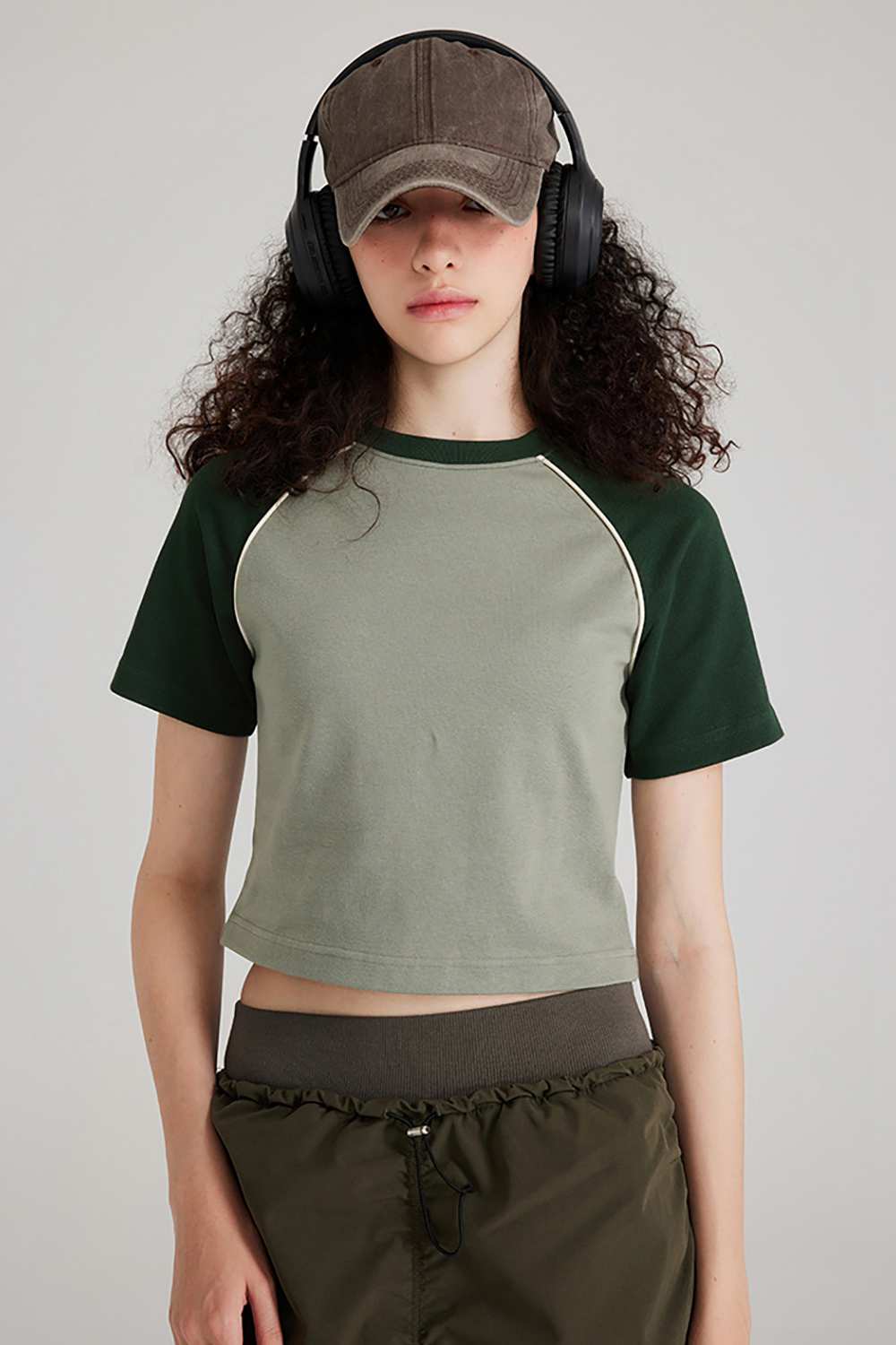 Women's Vintage Crop Top T-Shirt | Casual High Street Washed Tee