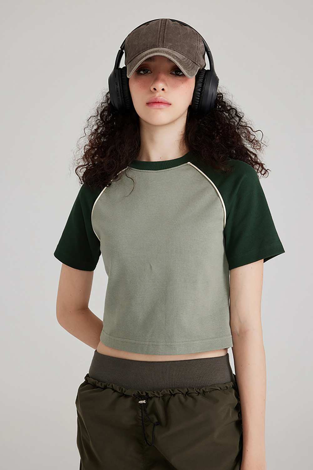 Women's Vintage Crop Top T-Shirt | Casual High Street Washed Tee