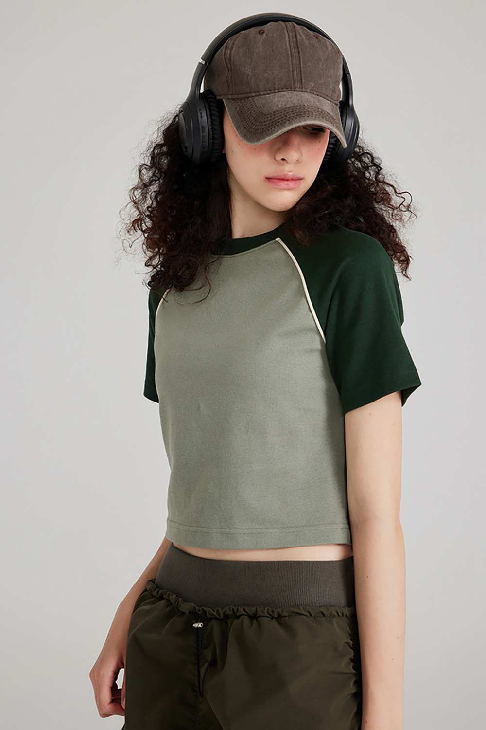 Women's Vintage Crop Top T-Shirt | Casual High Street Washed Tee