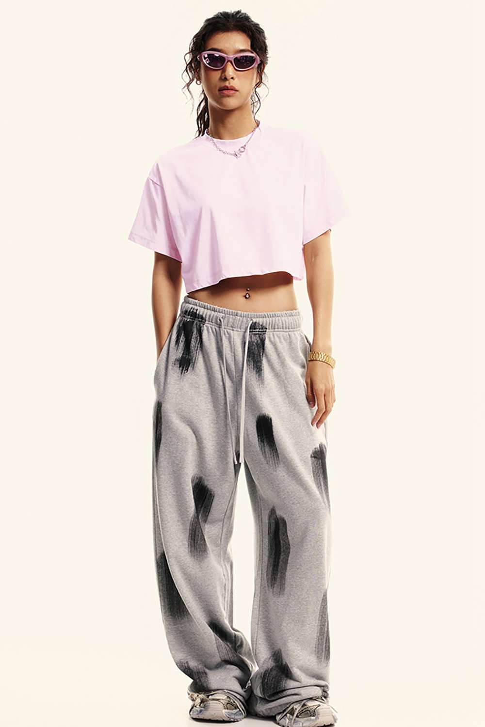 Cropped Quick-Dry Cooling Tee - Pink