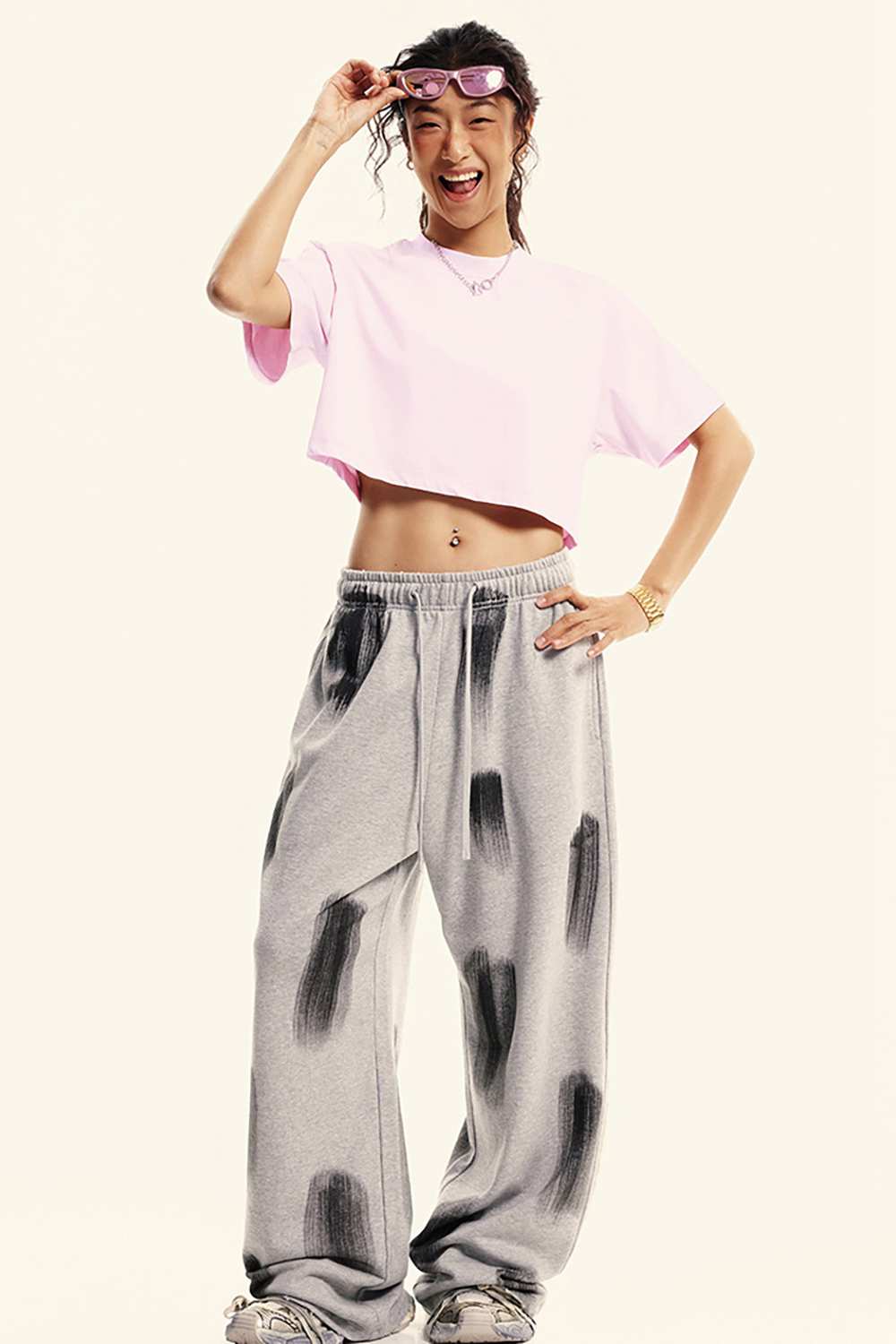 Cropped Quick-Dry Cooling Tee - Pink