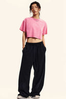 Cropped Quick-Dry Cooling Tee - Rose Pink