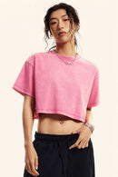 Cropped Quick-Dry Cooling Tee - Rose Pink