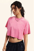 Cropped Quick-Dry Cooling Tee - Rose Pink