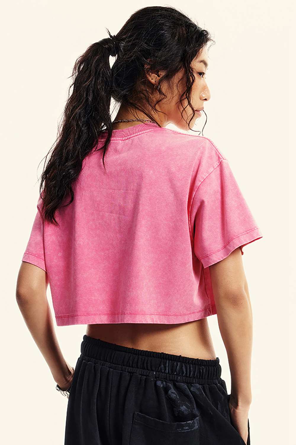 Cropped Quick-Dry Cooling Tee - Rose Pink