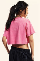 Cropped Quick-Dry Cooling Tee - Rose Pink