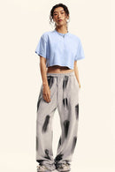 Cropped Quick-Dry Cooling Tee - Sky Blue