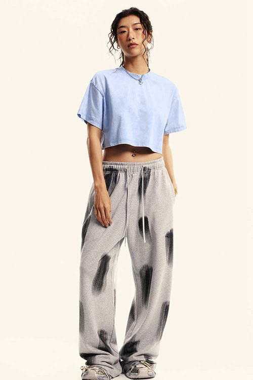 Cropped Quick-Dry Cooling Tee - Sky Blue