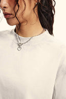 Mud-Dyed Cropped Tee - Beige