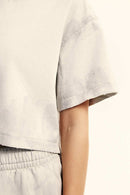 Mud-Dyed Cropped Tee - Beige