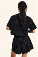 Mud-Dyed Cropped Tee - Active Black