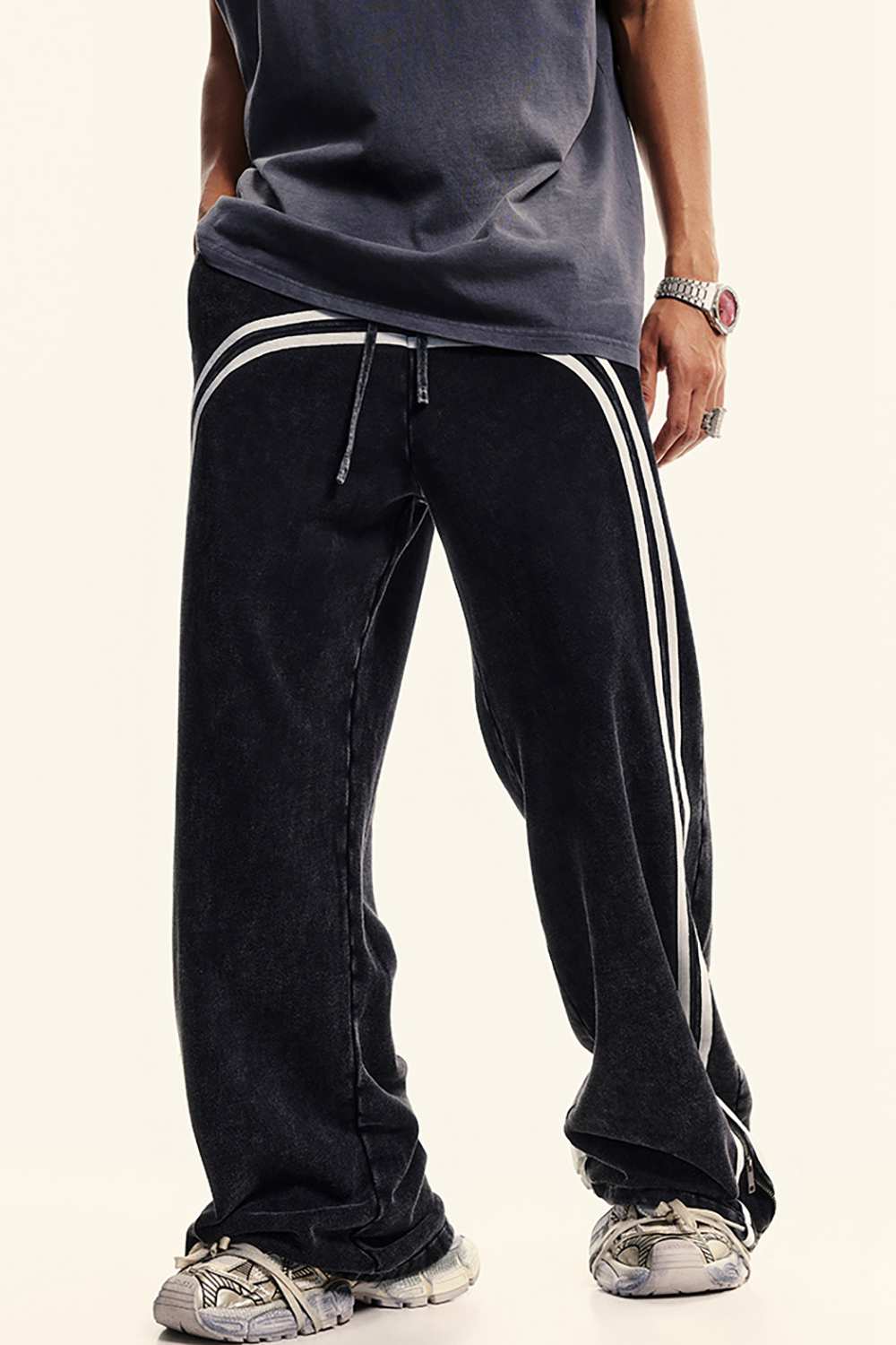 Men's Vintage-Inspired Track Pants | High Street Washed Style | WearingLab Athletic Gear