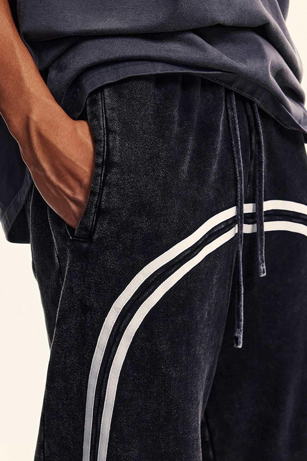 Men's Vintage-Inspired Track Pants | High Street Washed Style | WearingLab Athletic Gear