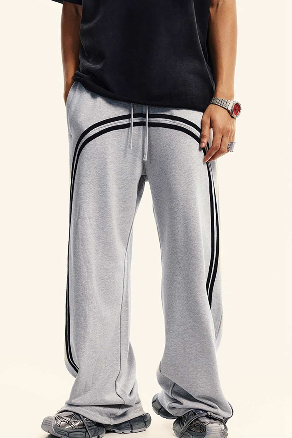 Heavyweight Wax-Dye Zip Pants - Flower Gray