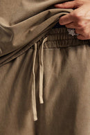 Washed Multi-Pocket Straight Pants - Mud