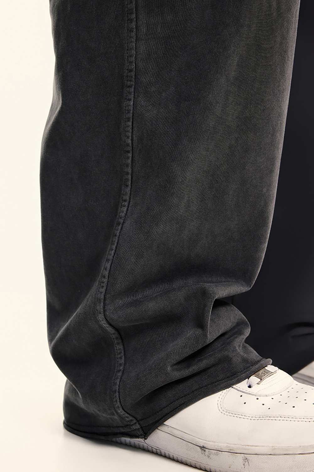 Washed Multi-Pocket Straight Pants - Dark Gray