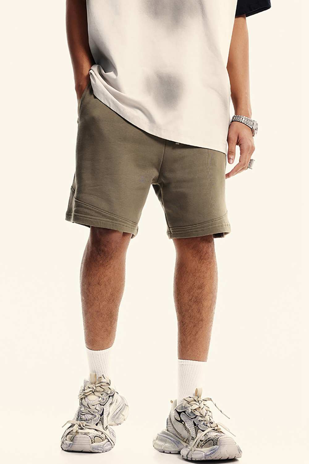 Vintage-Inspired Athletic Shorts - Washed High Street Style for Men, WearingLab