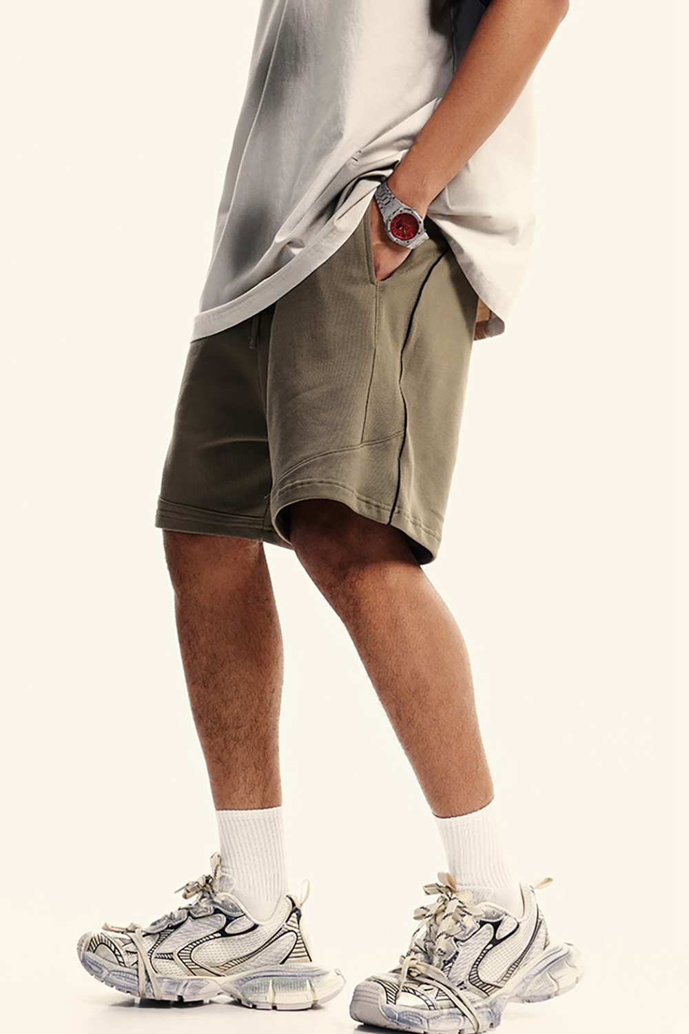 Vintage-Inspired Athletic Shorts - Washed High Street Style for Men, WearingLab