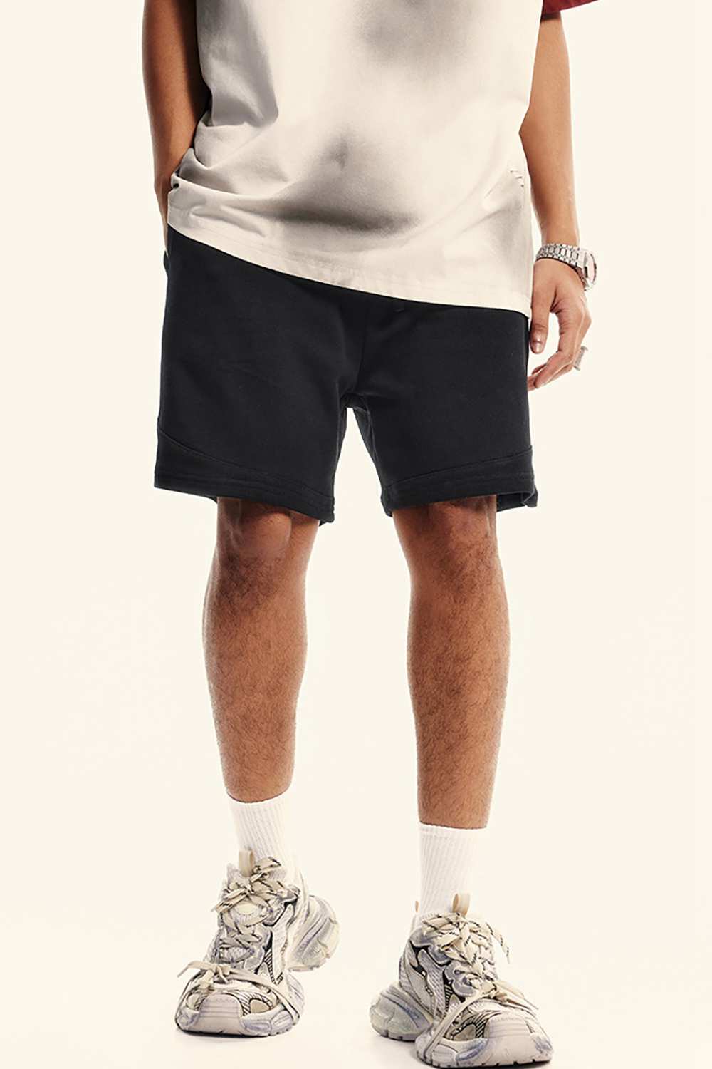 Vintage-Inspired Athletic Shorts - Washed High Street Style for Men, WearingLab