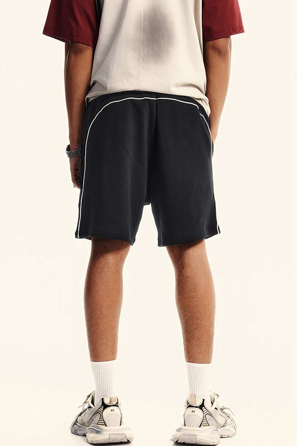 Vintage-Inspired Athletic Shorts - Washed High Street Style for Men, WearingLab