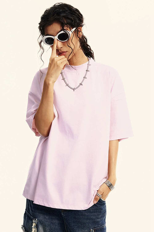 Sun-Protective Quick-Drying Sorona T-Shirt in Pink - front product view
