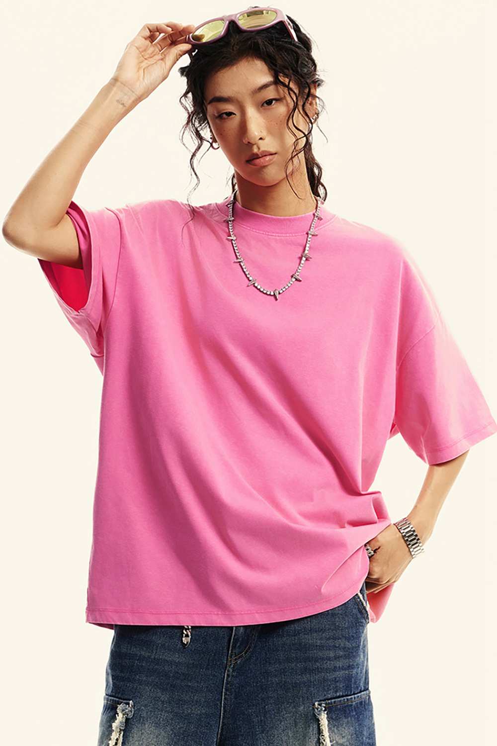 Sun-Protective Quick-Drying Sorona T-Shirt in Rose Pink - front product view