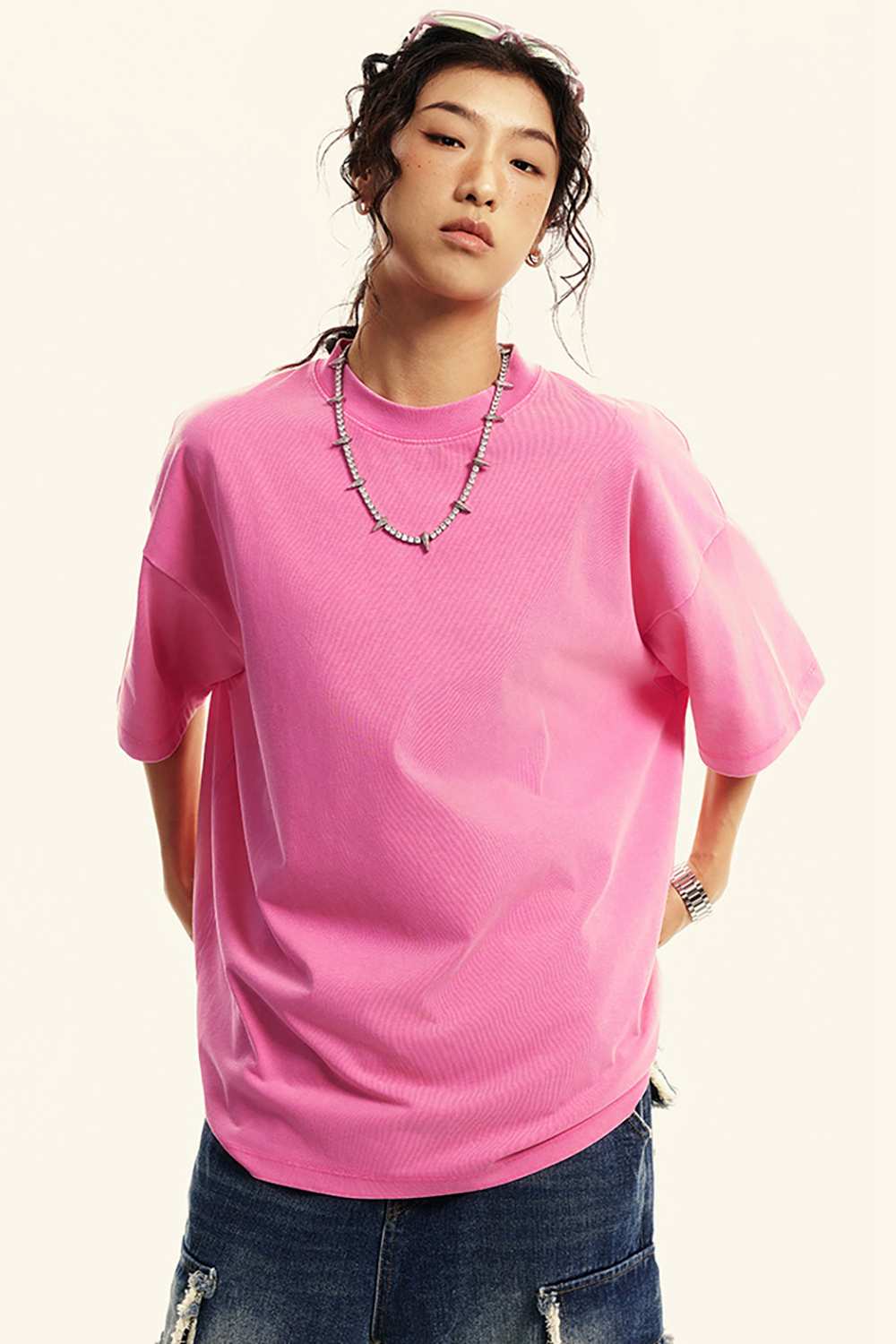 Sun-Protective Quick-Drying Sorona T-Shirt in Rose Pink - front product view