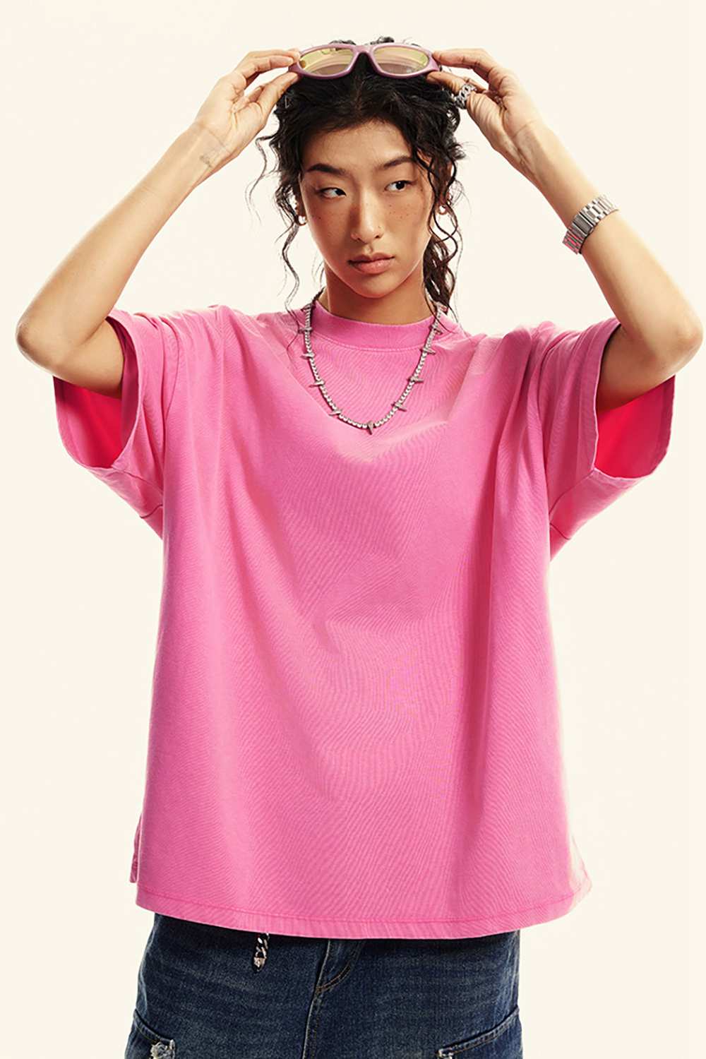 Sun-Protective Quick-Drying Sorona T-Shirt in Rose Pink - front product view