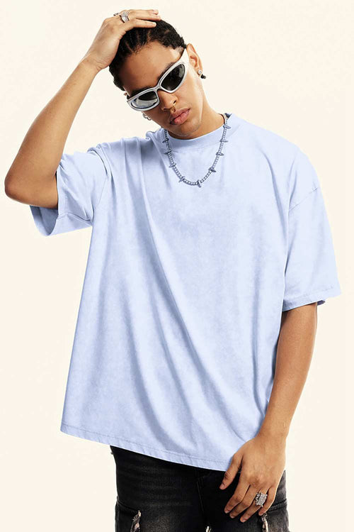 Sun-Protective Quick-Drying Sorona T-Shirt in Sky Blue - front product view
