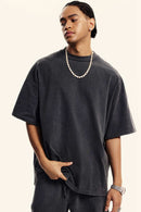 Washed Heavyweight Relaxed Cotton T-Shirt in Fried Snowflakes - product detail close-up