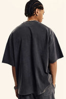 Washed Heavyweight Relaxed Cotton T-Shirt in Fried Snowflakes - product detail close-up