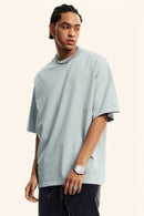 Washed Heavyweight Relaxed Cotton T-Shirt in Light Gray - front product view